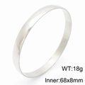 Klassieke minimalistische brede zilveren roestvrijstalen armband met gepolijste finish - 68x8mm Staal(KB186965-LO) / Los item