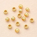 18k Color-preserving Real Gold Woven Beads / (5*6mm/hole Diameter 2.5mm) 10 Pieces