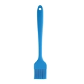 Blue all-in-one silicone basting brush with dense bristles and hanging hole for BBQ - Self-adhesive Bag Packaging / Blue