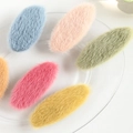 Colorful plush oval BB hair clips set in blue pink and green for women hair styling - Mink Fur Oval Mixed Colors
