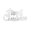 Silver Merry Christmas lettering decoration with textured finish for festive tree hanging - 7cm / Electroplated Silver
