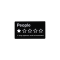 Lustige schwarze rechteckige People One Star Emaille-Anstecknadel für Kleidung - Ein-Stern-Bewertung Textstil (QHXZ1872)