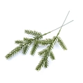 Detail of two artificial green pine needles for Christmas floral table arrangements - Green