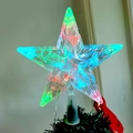 Transparent LED Christmas tree top star with multi-color lights and conical base stand - 15CM/10 LEDs/OPP Bag / RGB