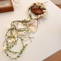 Beige Flower Leaf Tassel Garland (45)