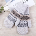 Light Gray [snowflake Edging Gloves]] / One Size