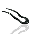 Glanzende zwarte U-vormige haarvork met twee tanden voor een elegante haarstyling - Zwart