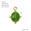 18k vergulde roestvrijstalen hanger met opaal inleg, maat 19x13mm, gewicht 1,47g - Opaal Ovaal Model (1601)