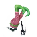 Gambe di elfo di Natale elettriche a strisce rosse con scarpe verdi per l'albero - Gambe da Elfo