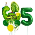 32-Zoll Dinosaurier Ballon-Set mit Nummer 5 für den fünften Kindergeburtstag Dekoration - Dinosaurier Mit Hut Nummer 5