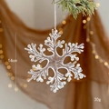 Transparenter Acryl-Schneeflocken-Anhänger mit Silberglitzer für den Weihnachtsbaum - Schneeflocke