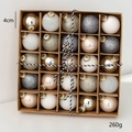 Set van 25 kerstballen van 4cm in goud en champagne met diverse texturen in Noorse stijl - Stijl B Goud/Zilver/Wit/Champagne 25 Stuks