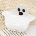 Ghost shaped white acetate hair claw clip for Halloween hairstyles and festive hair accessories - White Ghost