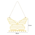 Golden butterfly-shaped jewelry organizer with hanging rope, 30x21cm display stand - Gold Butterfly Wall-mounted Style