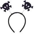 Halloween headband with glittery black skull boppers on springs for party costumes - 23# Skull
