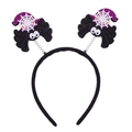 Halloween headband with spring-loaded spider decorations in black, purple, and white colors - 30# Spider