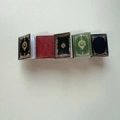 Detailed view of five colorful miniature book hair clips with gold foil stamping - 7# Green Coffee Book Clip