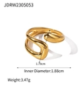 Minimalist golden stainless steel irregular wave open ring with polished finish - Irregular Wide Ripple - Gold