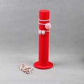 Vertical red velvet cylinder stand for showcasing hair scrunchies and wristwatches - Flannelette / Red Velvet Column Stand