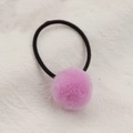 Coletero infantil con pompón rosa suave y goma elástica para accesorios de pelo - Violeta Claro
