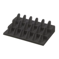 3-tier black velvet 18-slot ring display stand with a stepped ladder-like structure - Black