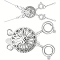 Silver hollow sunflower multi-strand connector clasp for necklaces and bracelets - 2-Row Silver White K with Spring Ring