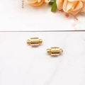 Golden cylindrical magnetic clasp with dual rings for DIY necklace and bracelet jewelry making - Gold Cylinder (12x6mm)