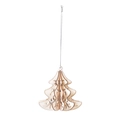 3D wooden Christmas tree hanging ornament with natural wood grain and hollow pattern - Wooden 3D Hollow Christmas Tree