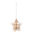 3D star wooden Christmas pendant with laser-cut reindeer patterns and silver cord - Wooden 3D Hollow Star