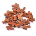 Dunkelbraune Holzkreuz-Perlen für DIY-Schmuck mit natürlicher Holzmaserung-Textur - Braunes Holz