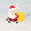 5.5cm cute Santa Claus soft clay cake topper ornament with a yellow gift bag detail - Soft Glue Santa with Backpack