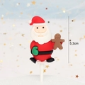 Detalle de adorno para tarta de Papá Noel de 5,3 cm con un hombre de jengibre - 5# Papá Noel con Galleta de Jengibre de Goma Blanda