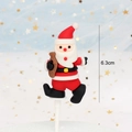 Decoración para tartas de Papá Noel en goma suave de 6,3 cm con fondo de estrellas - 7# Papá Noel con Frasco de Goma Blanda