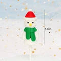 5.7cm Christmas snowman cake topper in soft rubber with a red hat and green scarf - Soft Glue Scarf Snowman