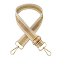 Verstellbarer breiter Schultergurt mit Goldfaden und stabilen Metallkarabinern - Stil 1 Goldfaden + Goldene Schnalle