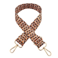 Close-up of adjustable 3.8cm shoulder strap with golden hooks and orange fish scale pattern - Orange Black Gray (Gold Buckle)