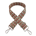 Detail of red and green fish scale pattern strap with silver metal hooks and adjuster - Green Purple Red White (Silver Buckle)