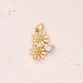 Micro Inlaid Zircon White Drop Oil Little Daisy Pendant (gold)|1 Pc/package / 16x13x3mm (aperture: 3.5mm)