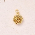 Light Gold Flower Pendant (gold)|1 Pc/package / 13x10.5x3mm (aperture: 3.5mm)