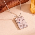 Collana In Acciaio Con Cristalli Colorati Quadrati
