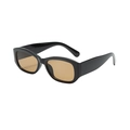 Chic retro square sunglasses with thick black frames and amber tinted lenses - Black Frame Light Brown Lens