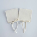 Beige Samt Umschlag Schmuckbeutel mit Schleife, Luxus Uhren Verpackungs Geschenktasche - Gebrochenes Weiß