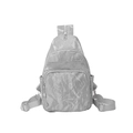 Mini bolso de pecho gris plateado de moda con textura de tela arrugada brillante - Sin Colgante / Plateado