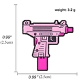 Insigne en métal pistolet rose Uzi, broche dessin animé mignon de 2,5cm et 3,2g - Uzi Rose