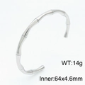 Bracelet jonc style bambou en acier inoxydable argenté poli avec diamètre de 64mm - Bangle / Couleur Acier
