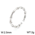 Anillo abierto de plata estilo bambú de 2,5mm de ancho y 2g para estilo minimalista - US 6 / Color Acero (KR100737-KFC)
