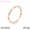 Anillo abierto estilo bambú en acero oro rosa, ancho 2,5mm y peso 2g - US 6 / Oro Rosa (KR100736-KFC)