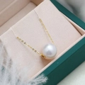 Elegant natural freshwater pearl pendant on a gold chain displayed in a gift box - 7-8mm Pearl S925 Silver / Gold
