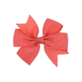 Cute coral orange grosgrain ribbon bow hair clip for babies and children - Watermelon red