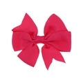 Infant hair clip featuring a vibrant rose red grosgrain ribbon bow on a white background - Deep Rose Red